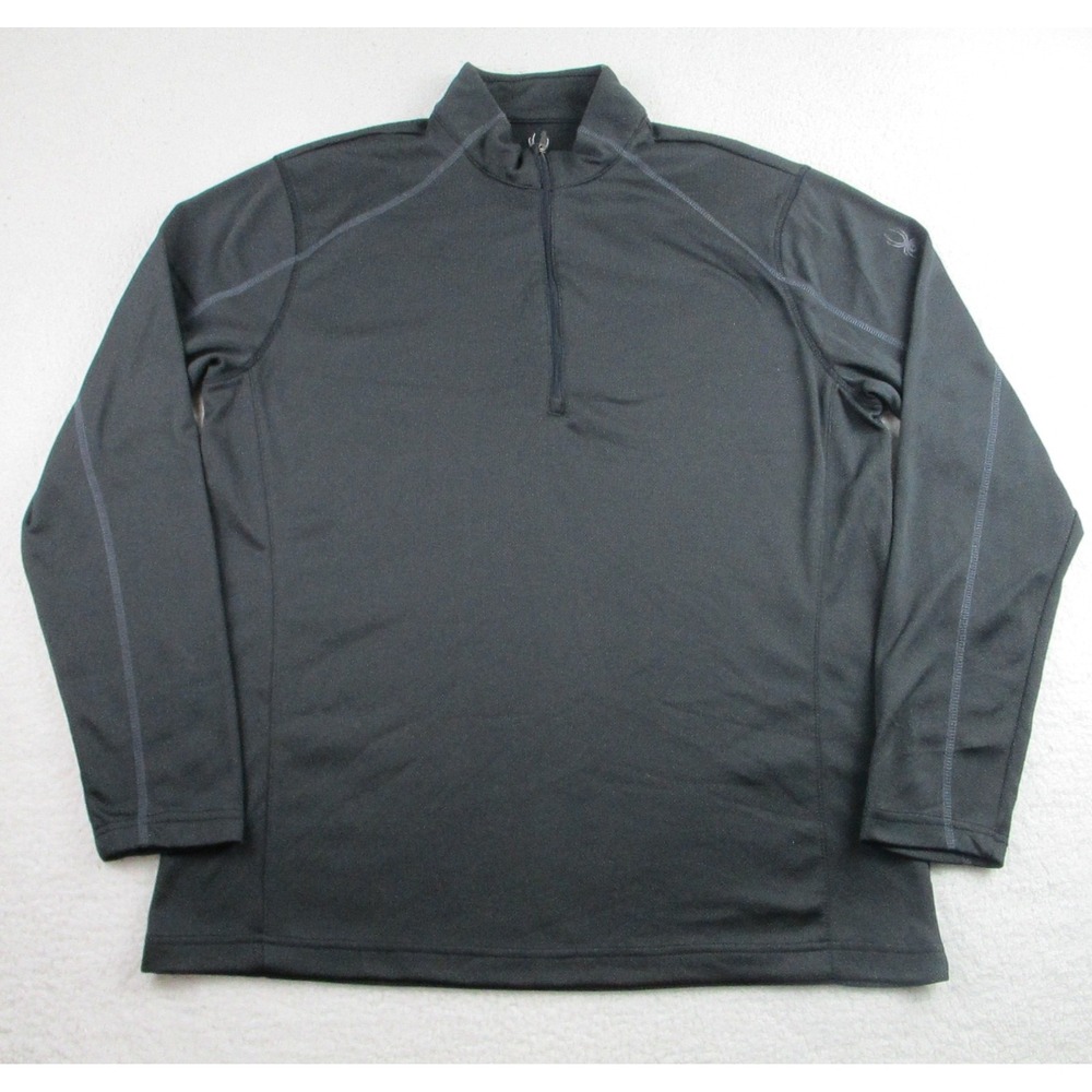Spyder Pullover Mens XL Black Half Zip Base Layer Performance Outdoors Athletic
